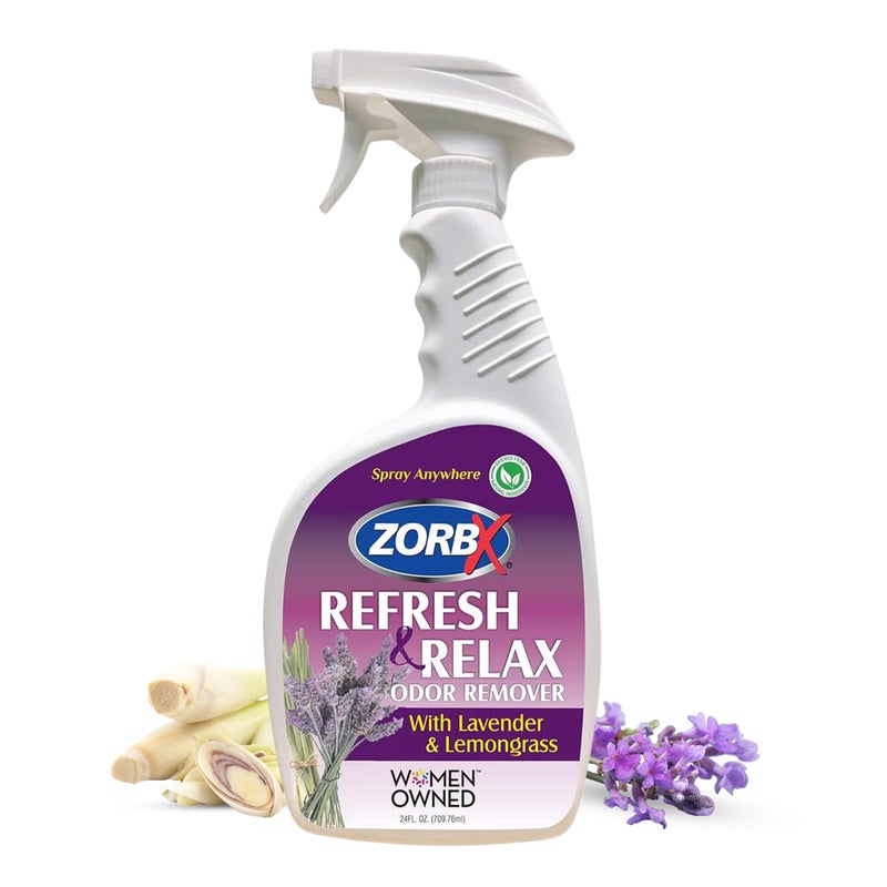 ZORBX Lavender & Lemongrass Spray, 24 Oz - All-Purpose Deodorizer, Refreshes Fabric, Removes Strong Odors, Perfect for Home, Car, Gym, Laundry - Image 1